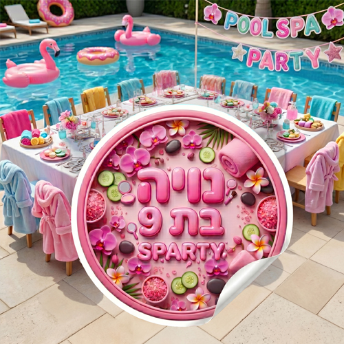 מדבקה ממותגת ליומולדת ספא